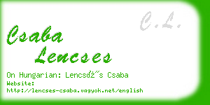 csaba lencses business card